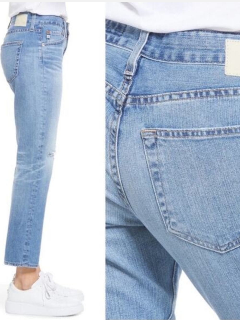 AG Adriano Goldschmied Ex Boyfriend Distressed Slim Jeans Landmark Destructed 27